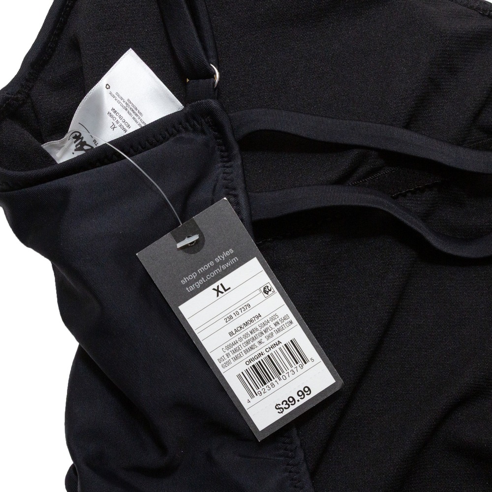 Mossimo One Piece Swimsuit Women XL Black NEW Strappy Side Lattice V-Neck M06794 - Picture 8 of 9
